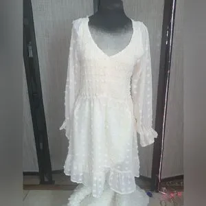 sachin and babi light blue dress White Lux Chiffon Bridesmaid Dresses